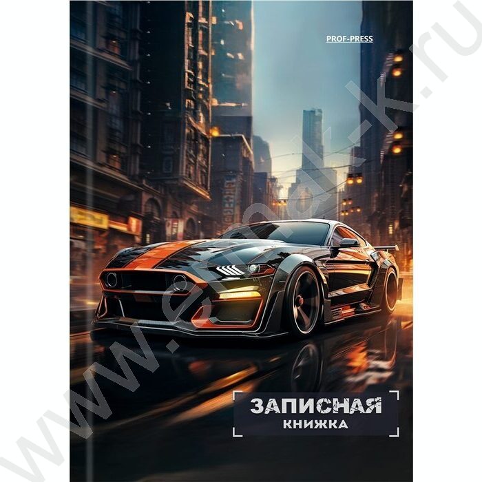 Зап. книжка  48л А6 тв.обл. "Спортивный автомобиль в городе" /глянец/лен/ | Фото 2