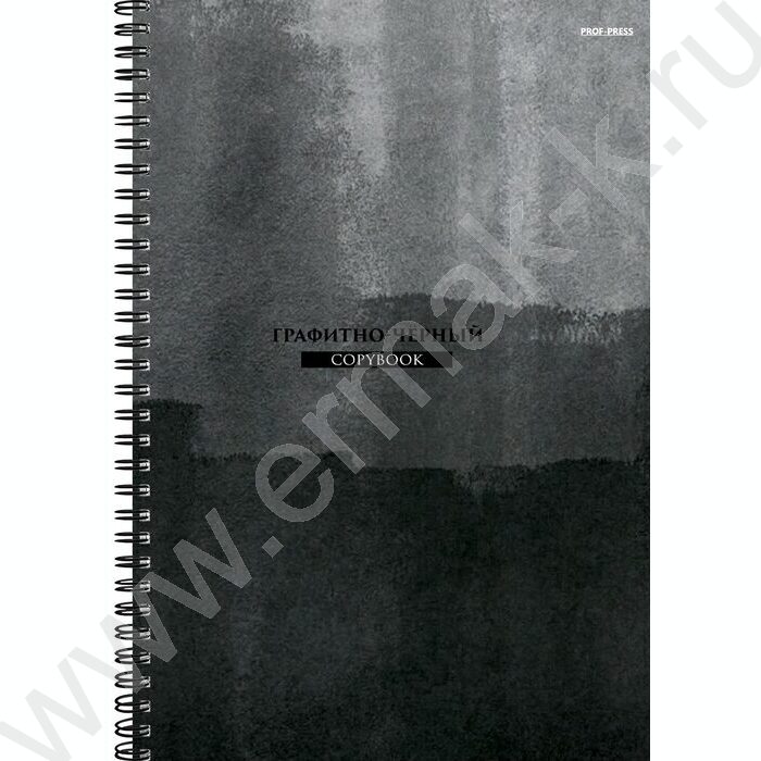 Тетрадь  96л А4 клетка/спираль "Минимализм в тёмных тонах" /тиснение холст/ | Фото 1
