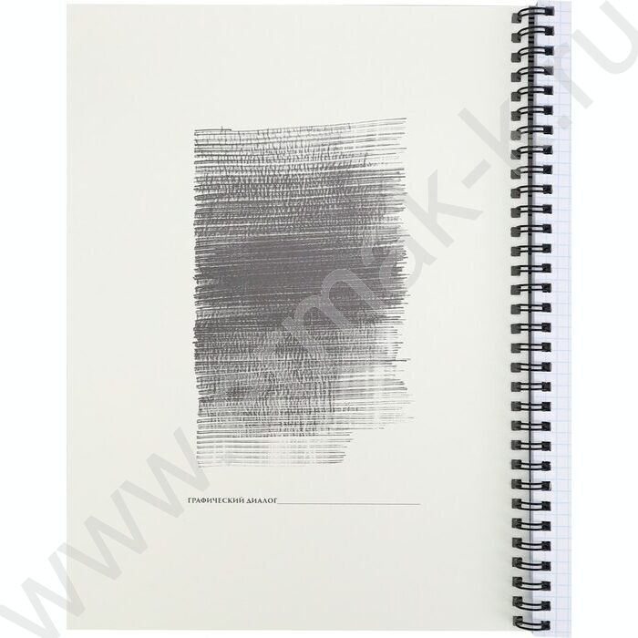 Тетрадь  96л А4 клетка/спираль "Минимализм в тёмных тонах" /тиснение холст/ | Фото 2