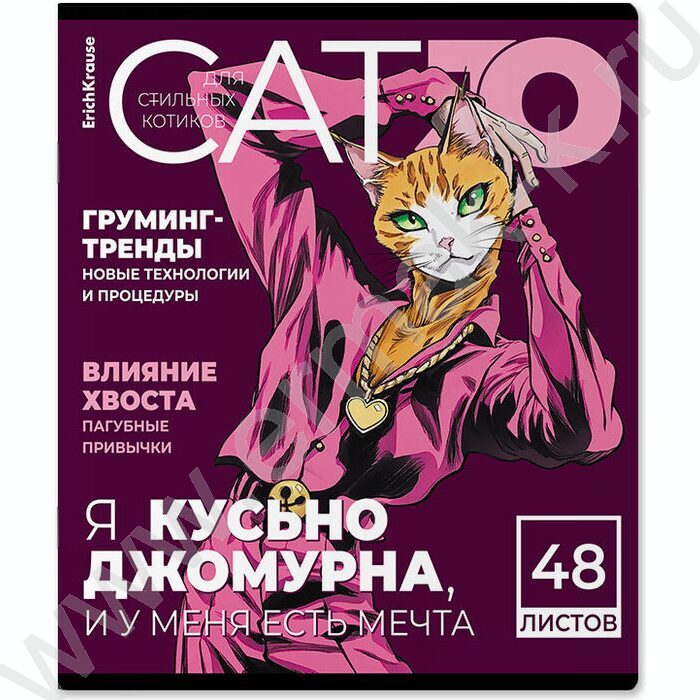 Тетрадь  48л клетка "CatJo" /глянц.лам. /ассорти | Фото 4