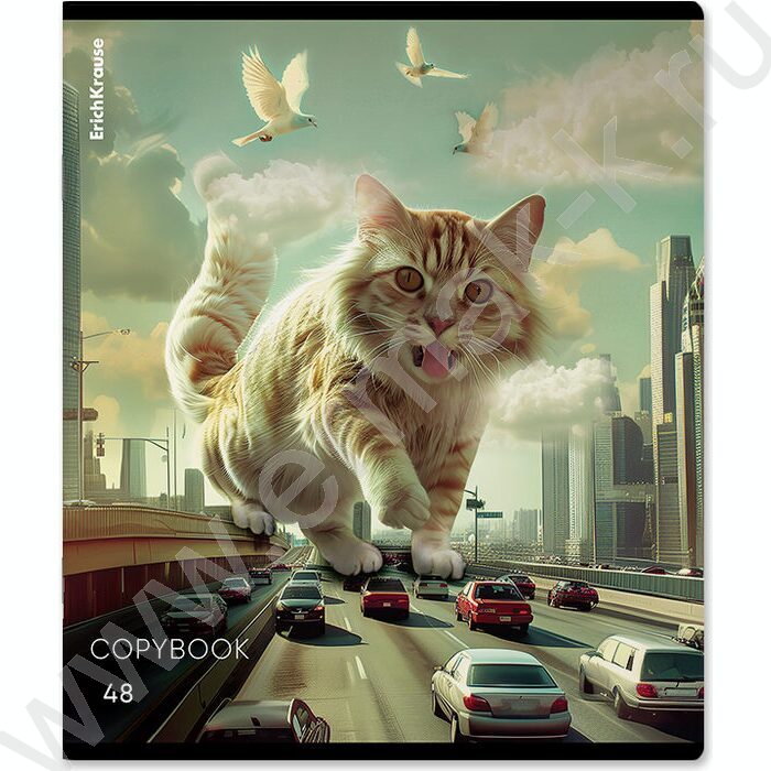 Тетрадь  48л клетка "Big City Cats" /глянц.лам. /ассорти | Фото 3