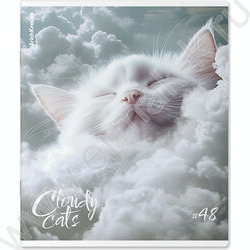 Тетрадь  48л клетка "Cloudy Cats" /мат.лам. /ассорти NEW | Фото 3