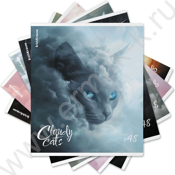 Тетрадь  48л клетка "Cloudy Cats" /мат.лам. /ассорти | Фото 9