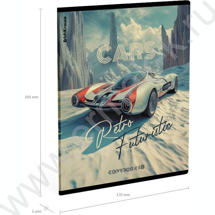 Тетрадь  48л клетка "Retro Cars" /мат.лам. /ассорти | Фото 8