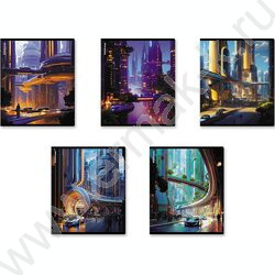 Тетрадь  48л клетка "Futuristic" /твин-лак /ассорти NEW | Фото 1