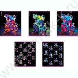 Тетрадь  48л клетка "Jelly Bear" /метал.лам. /ассорти NEW | Фото 1