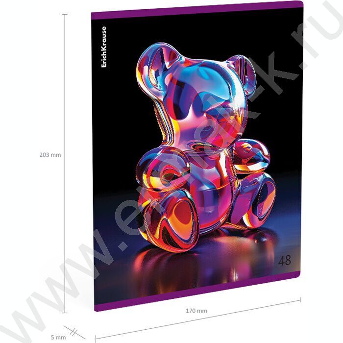 Тетрадь  48л клетка "Jelly Bear" /метал.лам. /ассорти | Фото 4