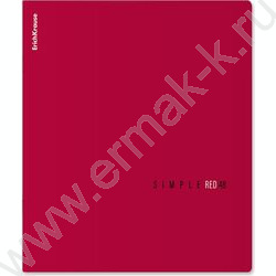 Тетрадь  48л клетка "Simple Color" /лам. soft-touch + выбор. УФ-лак /красный NEW | Фото 1
