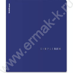 Тетрадь  48л клетка "Simple Color" /лам. soft-touch + выбор. УФ-лак /синий NEW | Фото 1