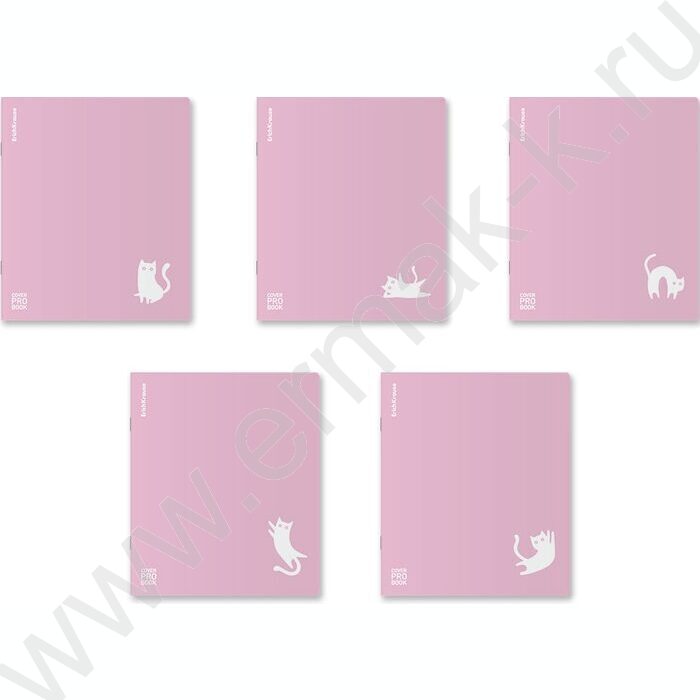 Тетрадь  48л А5+ клетка/пластик обл./ "Brave cats" /фиолетовый /ассорти | Фото 1