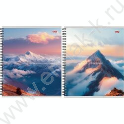 Тетрадь  96л клетка/спираль "Красивые горы-1" ассорти NEW | Фото 1