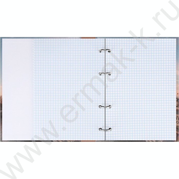 Тетрадь  80л клетка/кольца "Красивый мост" /глянец/лён | Фото 3