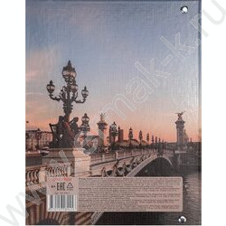 Тетрадь  80л клетка/кольца "Красивый мост" /глянец/лён NEW | Фото 5