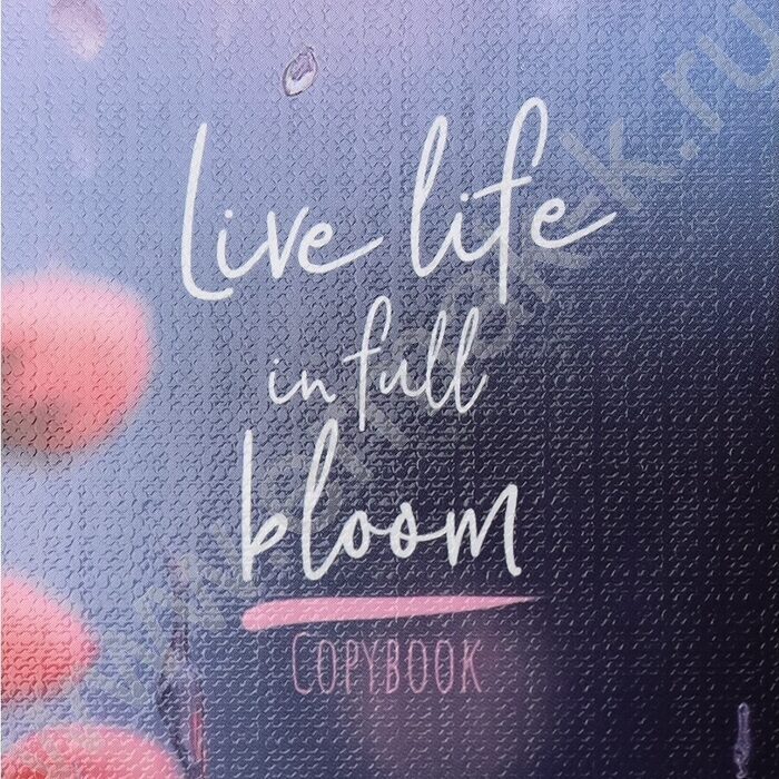 Тетрадь  80л клетка/кольца "Нежная сакура" /глянец/лён | Фото 6