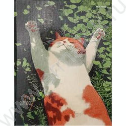 Тетрадь  80л клетка/кольца "Солнечный котик в траве" /глянец/лён NEW | Фото 2