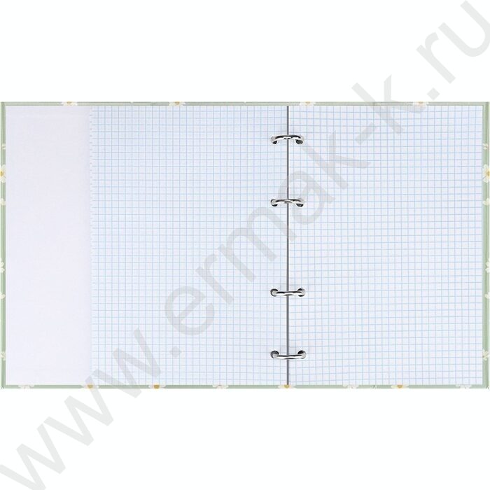 Тетрадь  80л клетка/кольца "Цветочный паттерн-15" /глянец/лён | Фото 3