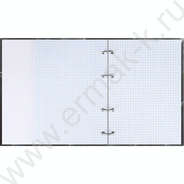 Тетрадь  80л клетка/кольца "Чёрный мрамор-15" /глянец/лён | Фото 3