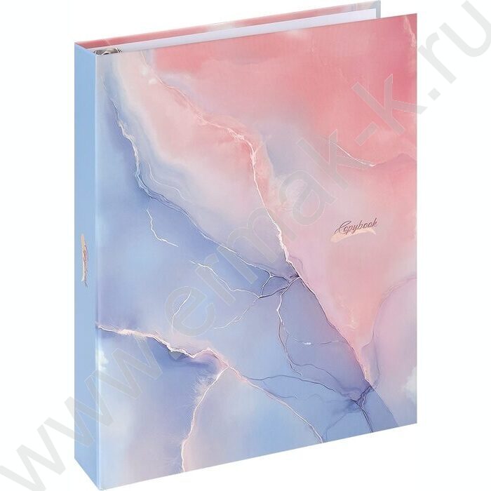 Тетрадь  80л клетка/кольца "Нежный мрамор-2" /мат.лам./выб.лак./ | Фото 1