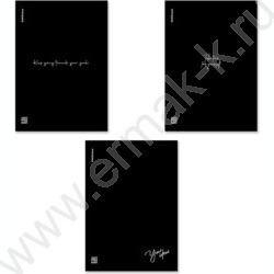 Тетрадь  48л А4 клетка/пластик обл./ "Words" /черный /ассорти NEW | Фото 1