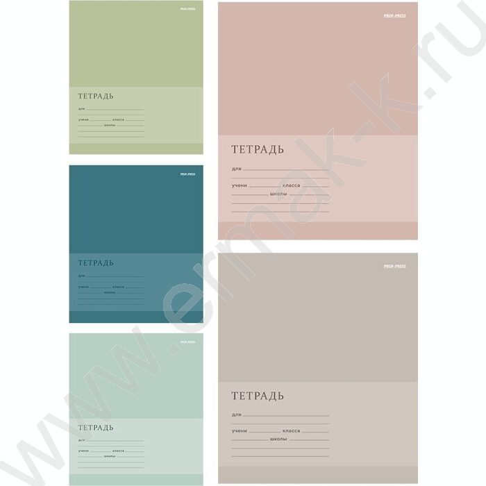 Тетрадь  12л клетка "Однотонный дизайн-2" 5видов | Фото 1