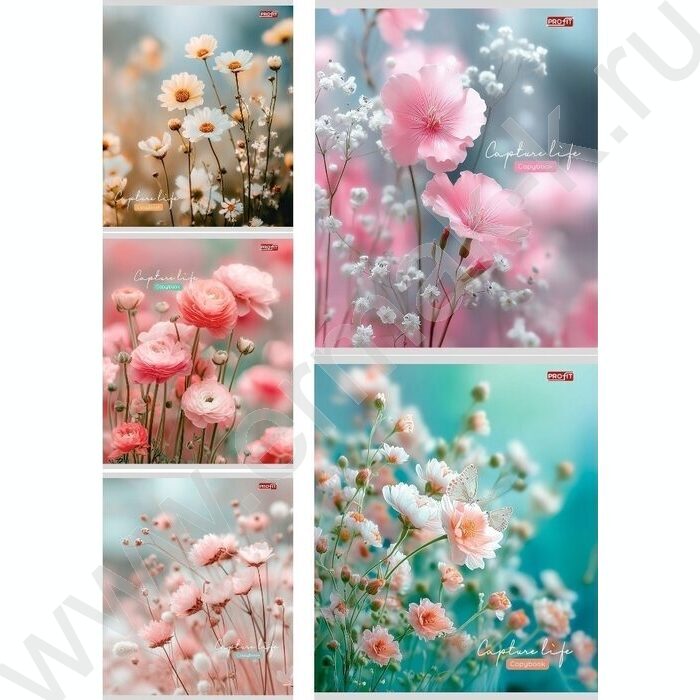 Тетрадь  48л клетка "Нежные цветочки-11" ассорти | Фото 1