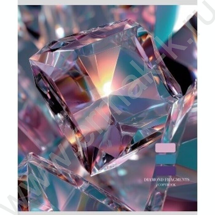 Тетрадь  48л клетка "Сияние бриллиантов" ассорти | Фото 3