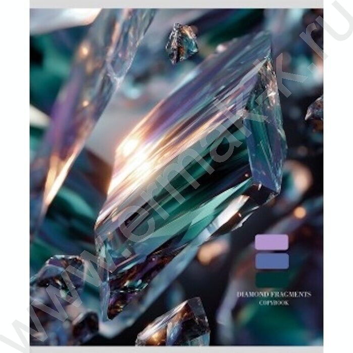 Тетрадь  48л клетка "Сияние бриллиантов" ассорти | Фото 4