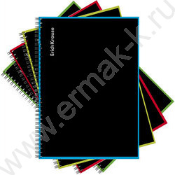 Тетрадь 120л А4 клетка/спираль "Accent" /глянц.лам., тиснен. "лен" /ассорти NEW | Фото 1