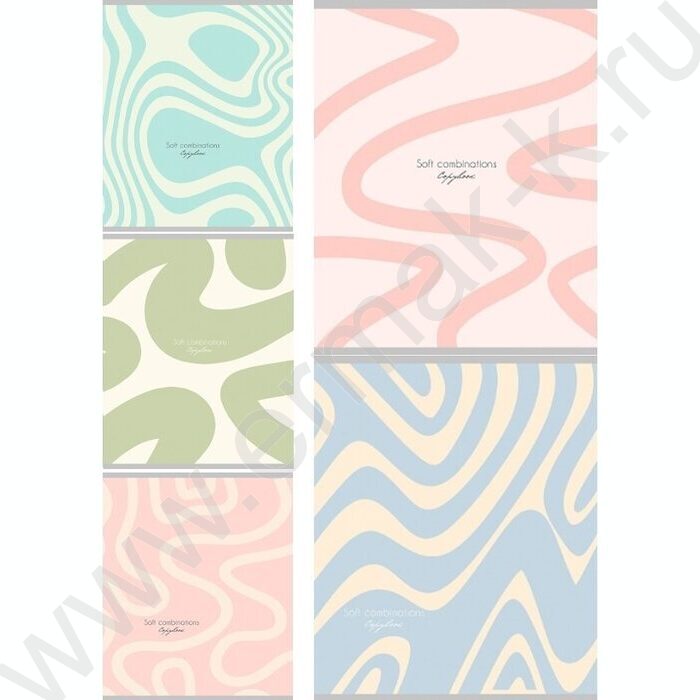 Тетрадь  48л клетка "Извилистые узоры" ассорти | Фото 1