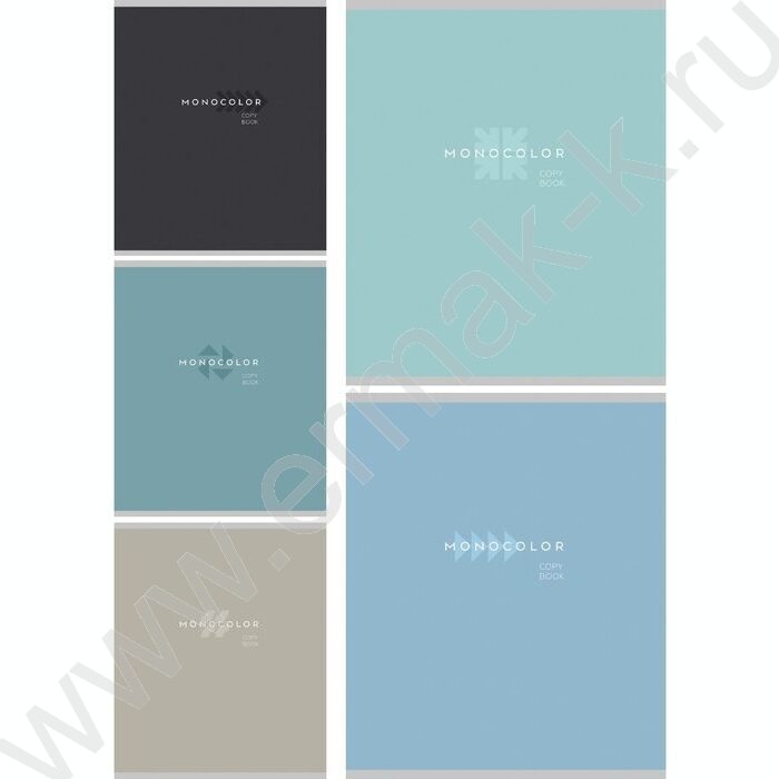 Тетрадь  48л клетка "Однотонная классика" ассорти | Фото 1