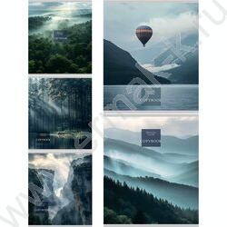 Тетрадь  48л клетка "Cold nature" /лен/ ассорти NEW | Фото 1