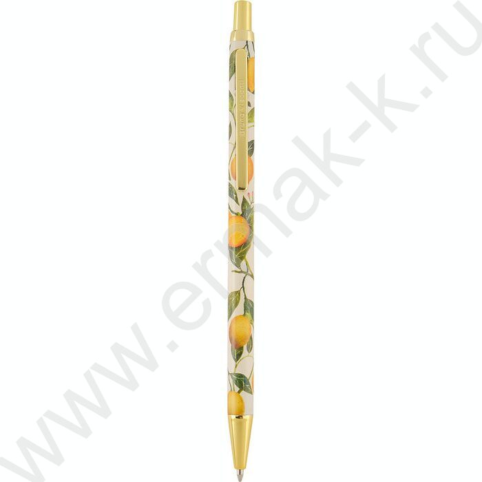 Ручка шар авт Flora.Paradise.Lemons /мет. корп./ цвет чернил синий 0,7мм NEW | Фото 2