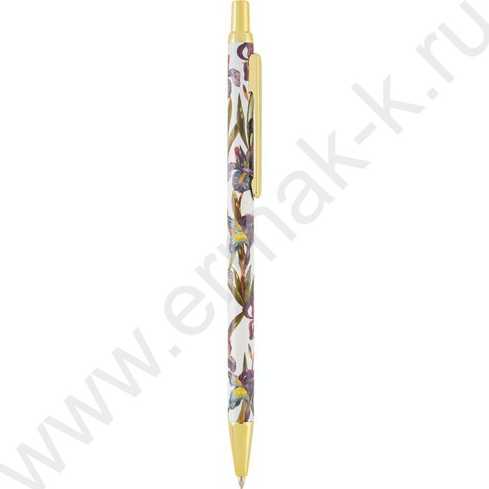 Ручка шар авт Flora.Ирисы /мет. корп./ цвет чернил синий 0,7мм NEW | Фото 1
