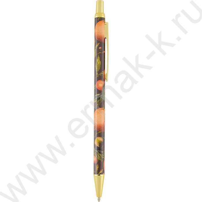 Ручка шар авт Flora.Paradise.Oranges /мет. корп./ цвет чернил синий 0,7мм NEW | Фото 1