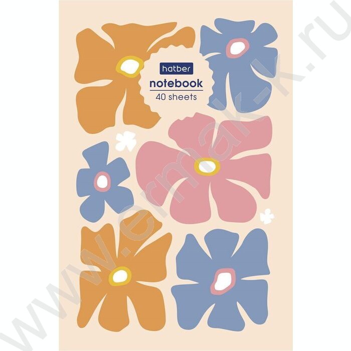 Блокнот  40л А6 "Floral" /отрывная склейка, глянц. ламин,клетка | Фото 1
