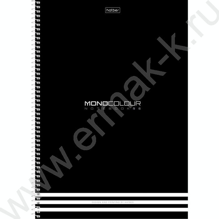 Тетрадь  96л А4 клетка/спираль/перфорация на отрыв "MONOCOLOUR" /мат.ламин.,тиснение/ 2вида | Фото 2