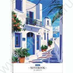 Тетрадь  96л А4 клетка/спираль/перфорация на отрыв "Солнечные кварталы" /тиснение/ 2вида NEW | Фото 3
