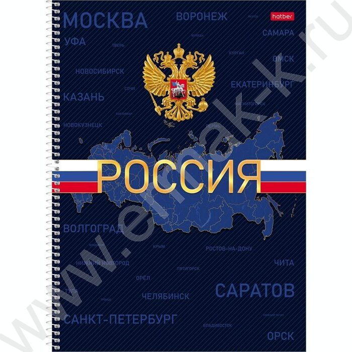 Тетрадь 160л А4 клетка/спираль/тв.обл./многоуров.перфорация "Россия" | Фото 1