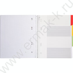 Тетрадь 120л клетка/спираль /3 цв. разделителя, перфорация на отрыв/тв.обл.Soft-touch "Floral" NEW | Фото 2