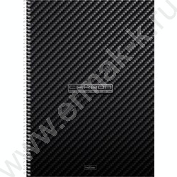 Тетрадь 120л А4 клетка/спираль/тв.обл./4цв.раздел.,многоуров.перфорация "CarbonStyle" ламинац.SO NEW | Фото 1