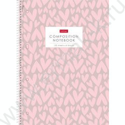 Тетрадь 120л А4 клетка/спираль/тв.обл./4цв.раздел.,многоуров.перфорация "LOVE IS..." ламинац.SOF NEW | Фото 1