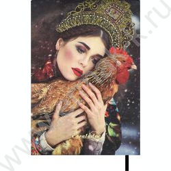 Ежедневник н/дат А5 120л Escalada.#МАРГАРИТА КАРЕВА.Золотой петушок/мягкий переплёт,иск.кожа "На NEW | Фото 9