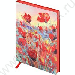 Ежедневник н/дат А6+ 120л Escalada.#ВЛАД КРАВЧУК.Маки/мягкий переплёт,искусственная кожа "Наппа" NEW | Фото 2