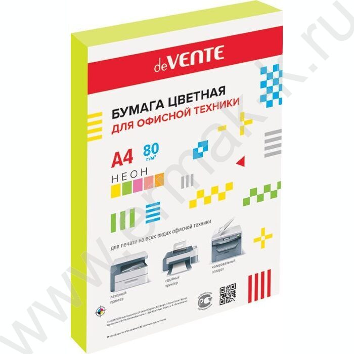 Бумага А4  80г/мкв 250л "Neon" неон желтый NEW | Фото 1