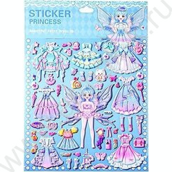 Наклейки декоративные  21*29,5см Принцессые ассорти NEW | Фото 1