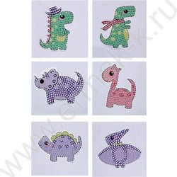 Мозаика алмазная 6,5*8см на стикере, 6шт. в наборе,ОПП-упаковка NEW | Фото 2