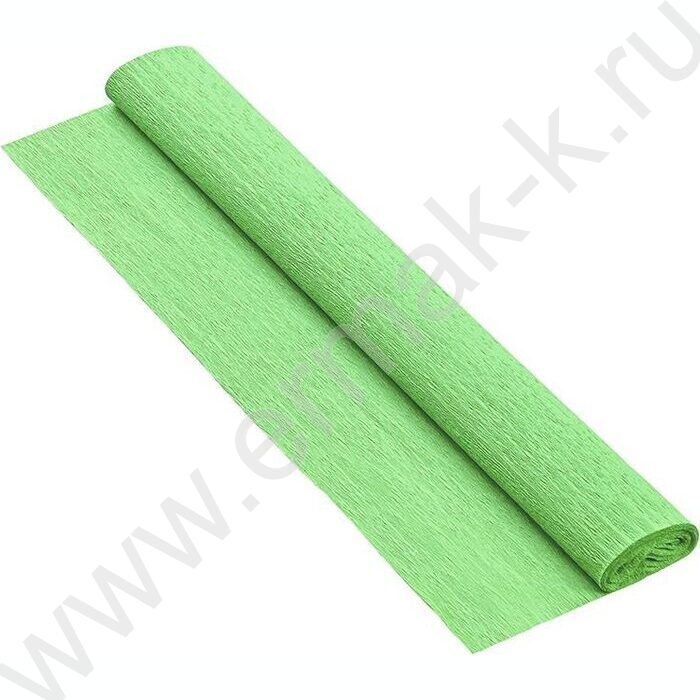 Бумага креповая 50*250см Светло-зелёная 70г/м2 коэф.растяжения 100% | Фото 1