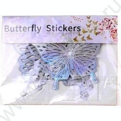 Декоративные элементы Бабочки 12шт пластик 6 дизайнов в ассортименте, ОПП-упаковка NEW | Фото 2