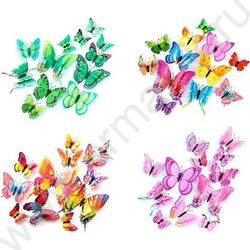 Декоративные элементы Бабочки 12шт пластик,на магните 9 дизайнов в ассортименте, ОПП-упаковка NEW | Фото 1