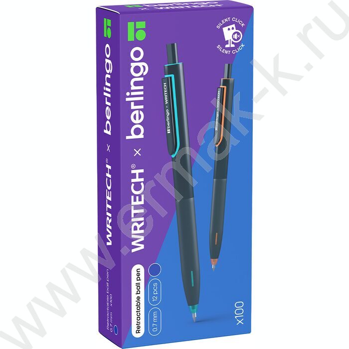 Ручка шар авт синяя 0,7мм "Writech.x100" /корпус трехгранный пластик /soft touch покрытие /ассор | Фото 3